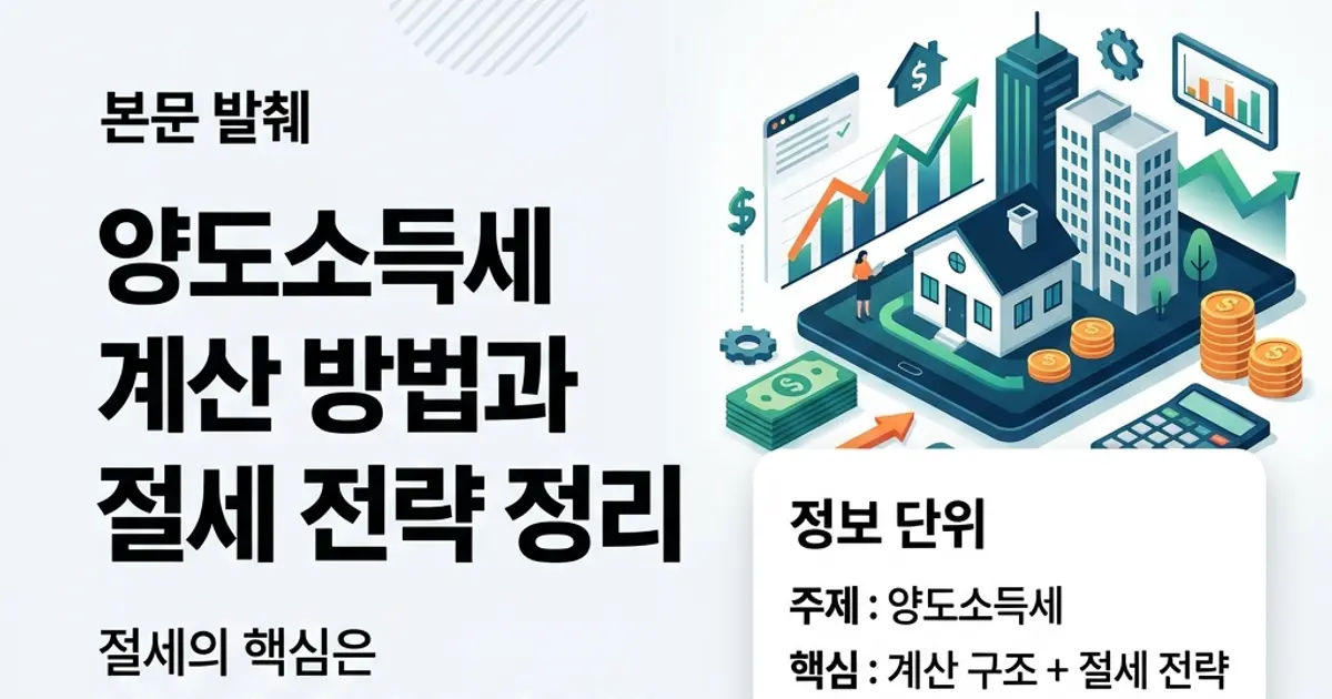 양도소득세 계산 방법과 절세 전략 정리