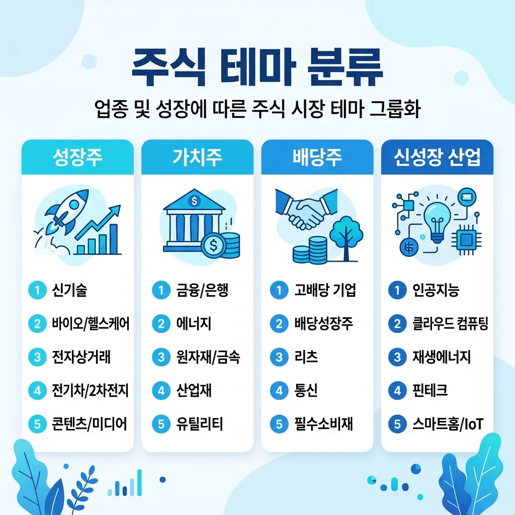 데이터센터 관련주를 운영·전력·냉각·서버로 묶은 비교 이미지