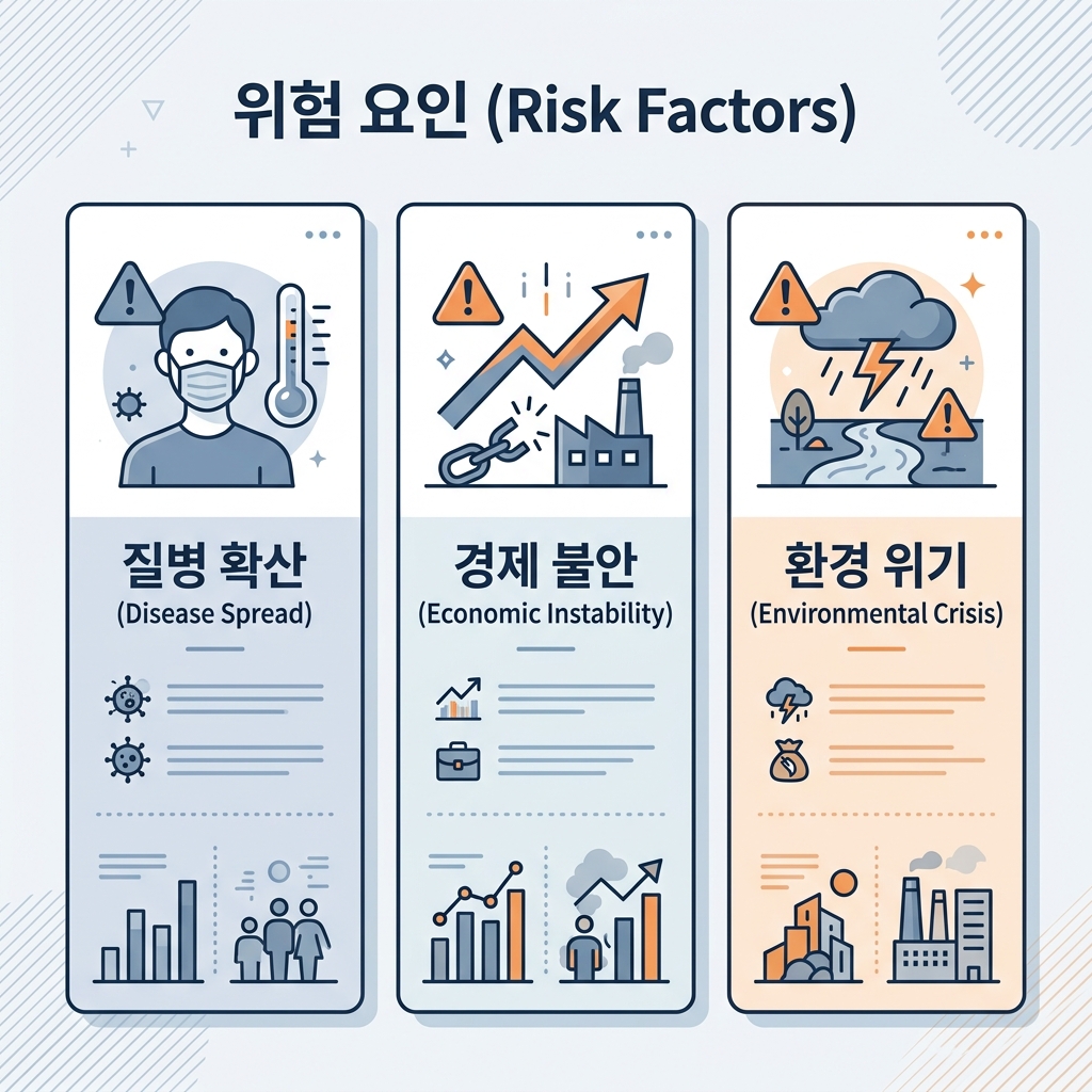 데이터센터 관련주의 주요 리스크 세 가지를 정리한 이미지