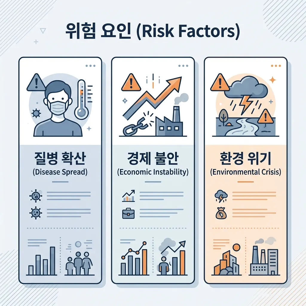 데이터센터 관련주의 주요 리스크 세 가지를 정리한 이미지