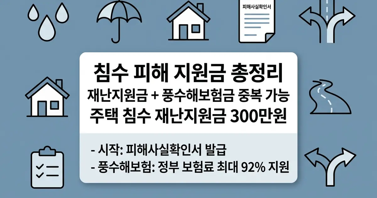 장마철 침수 피해 지원금과 풍수해보험 신청법