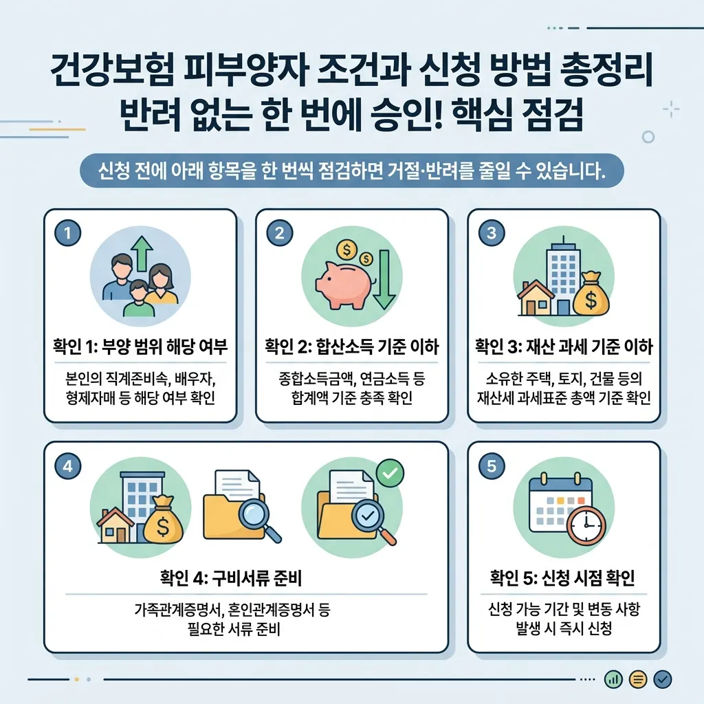 건강보험 피부양자 등록 전 확인할 체크리스트 항목 안내