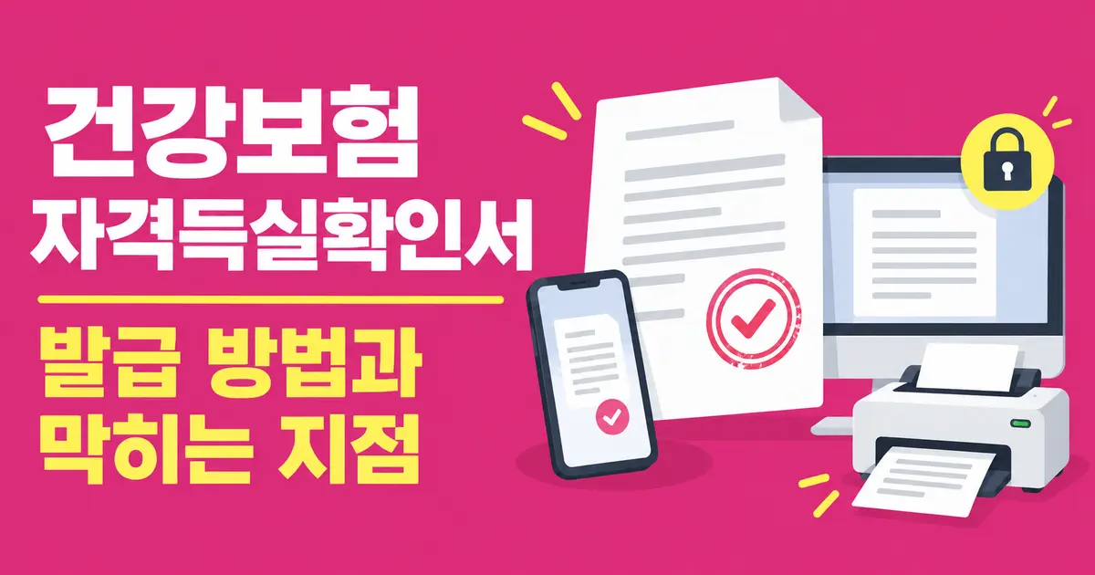 건강보험 자격득실확인서 발급과 막히는 지점