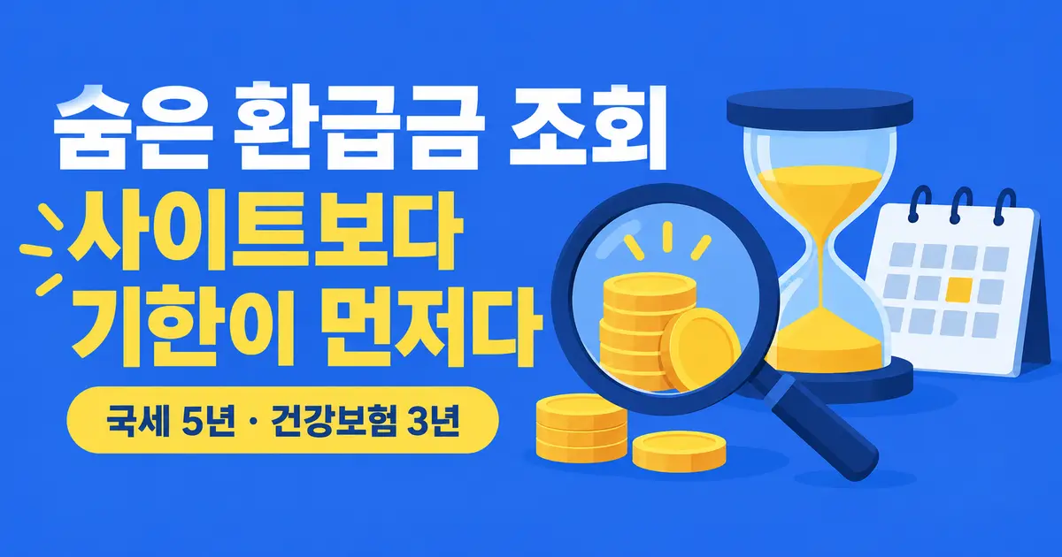 숨은 환급금 조회, 3년·5년 기한부터 챙기세요