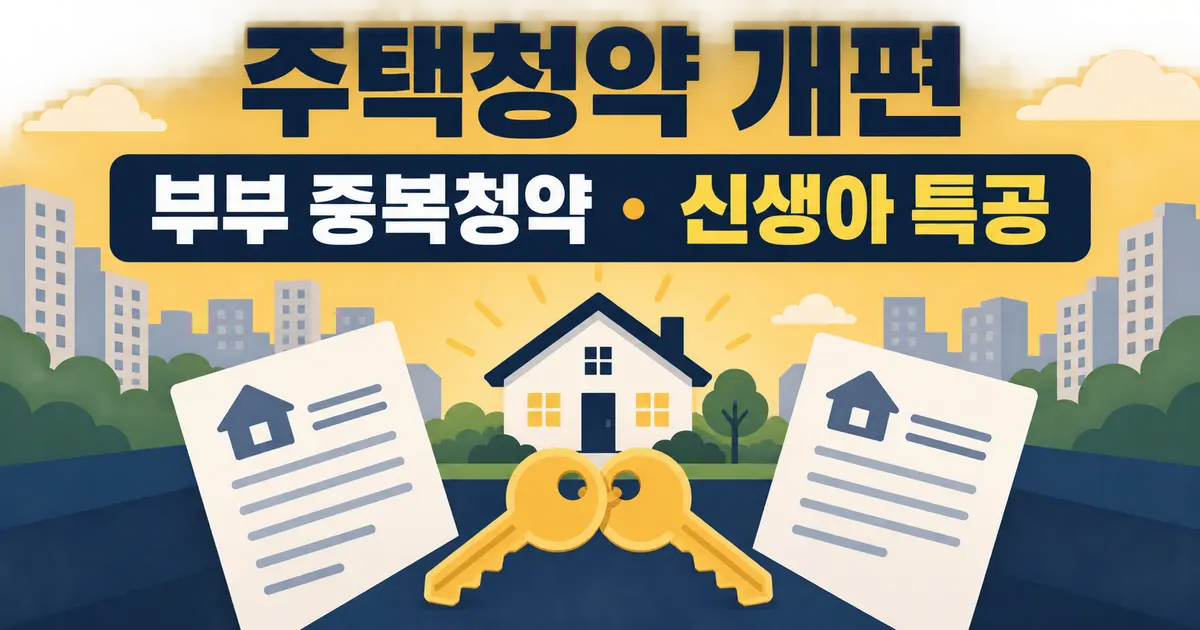 주택청약 개편, 부부 중복청약 어떻게 바뀌나