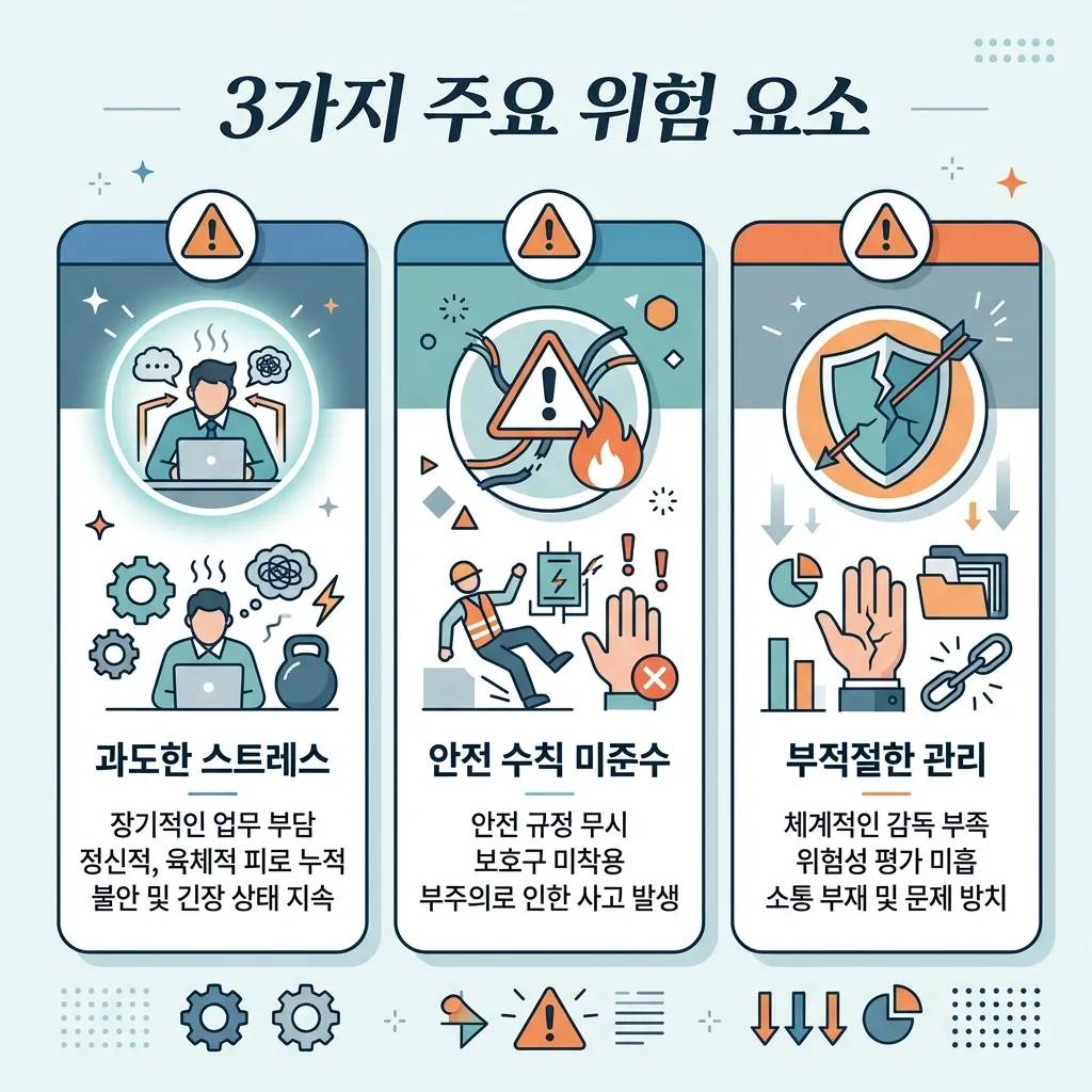 휴머노이드 로봇 관련주의 주요 리스크 세 가지를 정리한 이미지