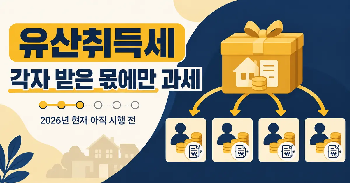 유산취득세 도입, 상속세 계산 어떻게 바뀌나