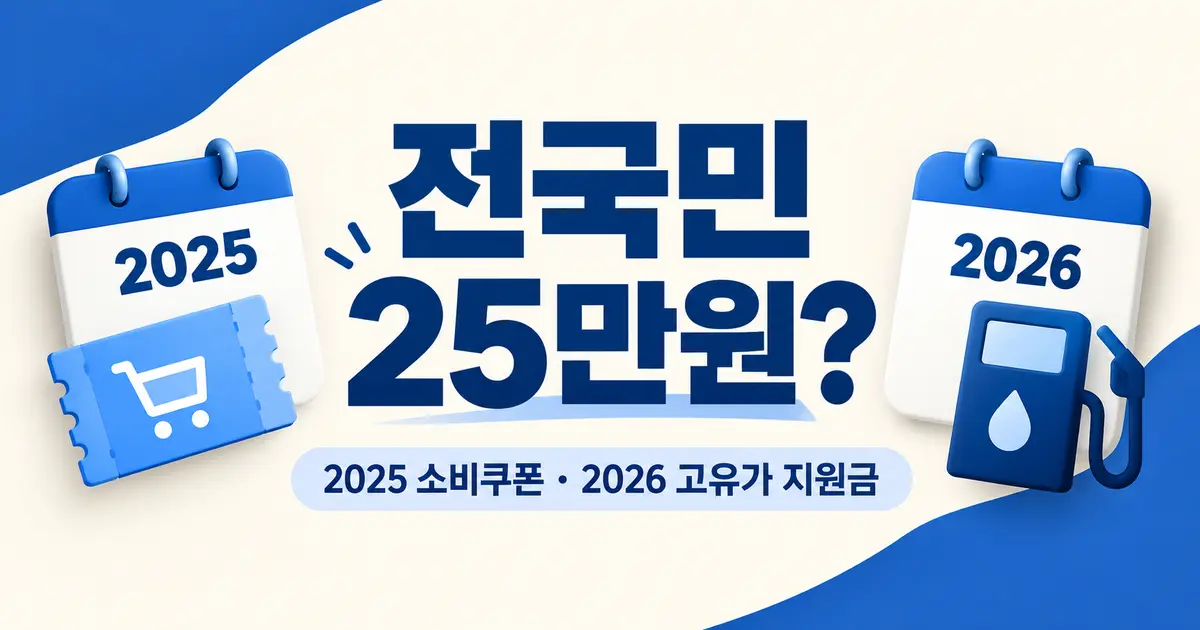 전국민 25만원? — 2025 소비쿠폰과 2026 고유가 지원금 구분