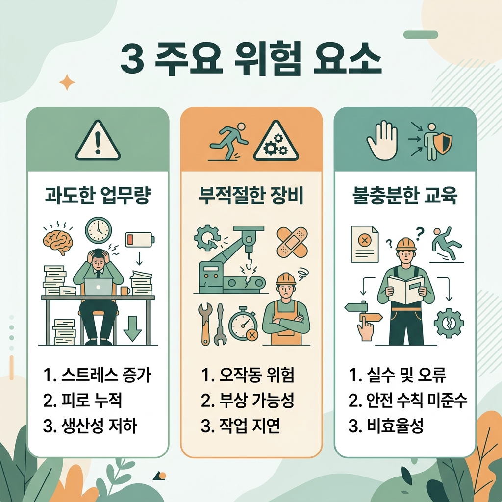 원전 관련주의 주요 리스크 세 가지를 정리한 이미지