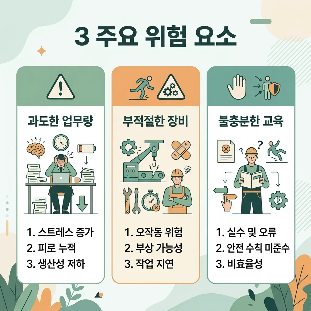 원전 관련주의 주요 리스크 세 가지를 정리한 이미지