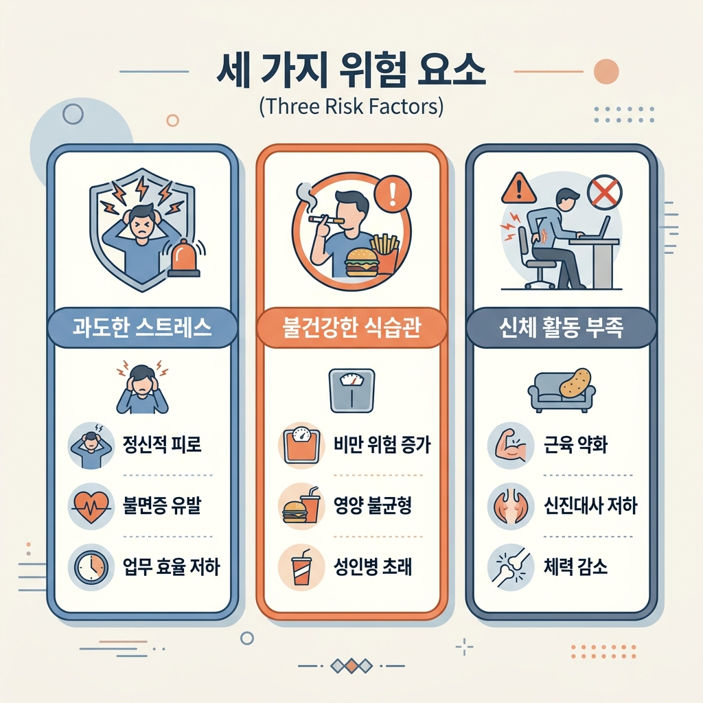 전력설비 관련주의 주요 리스크 세 가지를 정리한 이미지