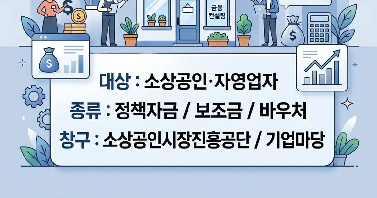 소상공인 지원금 2026 종류와 신청 절차