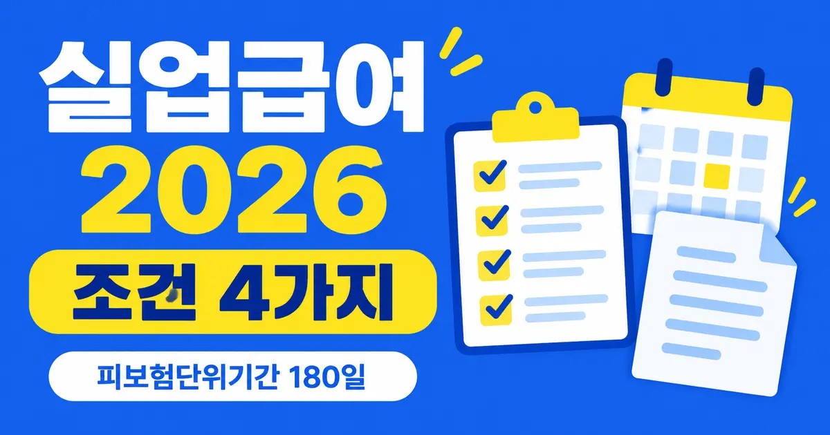 실업급여 2026, 조건 되는지와 얼마 받는지