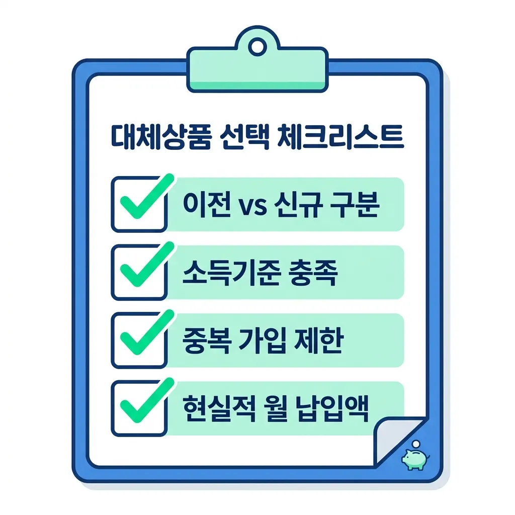 청년희망적금 대체상품 선택 전 확인할 체크리스트 항목 정리