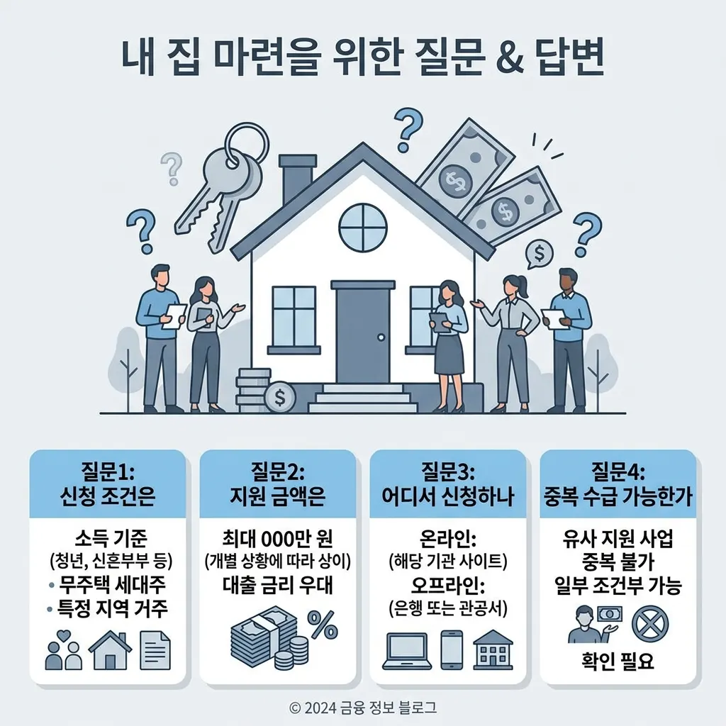 청년 월세 지원 관련 자주 묻는 질문을 정리한 안내 도식